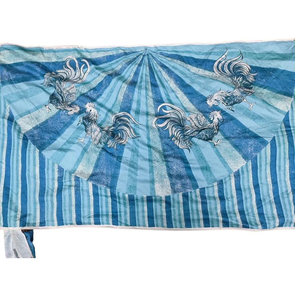 Vintage Rooster Print Circle Skirt Fabric 